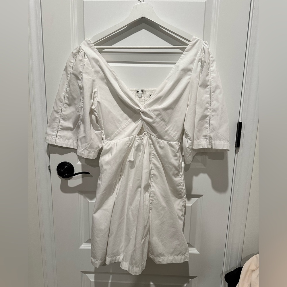 Abercrombie & Fitch Cutout Poplin Mini Dress